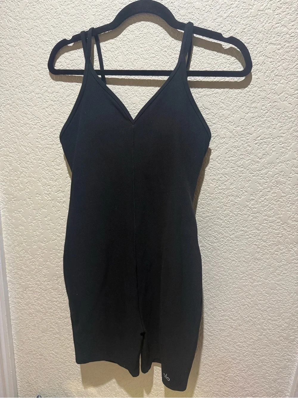 ALO Yoga Alosoft Suns Out Onesie Women's Black V-Neck Romper